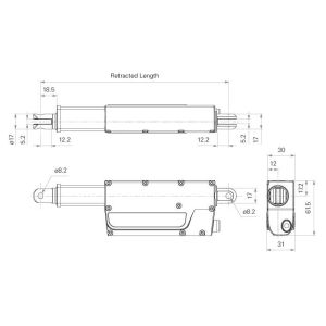 24V IP66 450lb Loading Electric Cylinder Actuator Synchronization System
