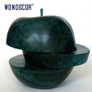Large outdoor garden metal decoration abstract apple Bronze sculpture