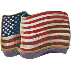 Flag-Shaped Tin Candy Containers For Chocolate / Cake , Irregular Stripe Tin