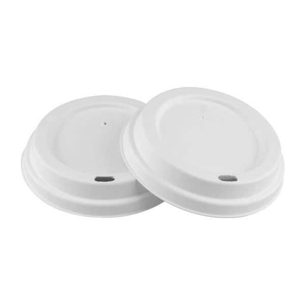 Quality PFAS-Free Biodegradable Bagasse Lids For Sale Coffee Cup To Go 80mm 90mm Lids wholesale