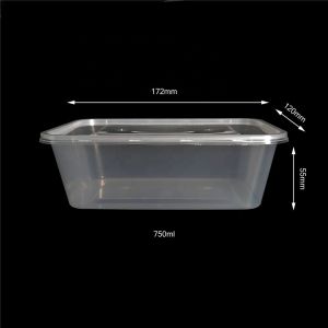 32g 750ml Rectangle Disposable Food Containers With Lids