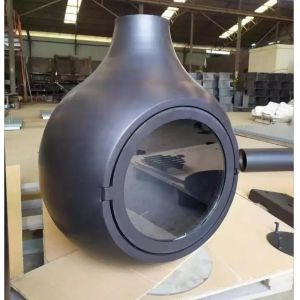 Morden Central Ceiling Mounted Floating Suspended Globe Wood Fireplace