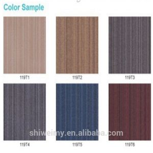 Rectangular shape nylon yarn pvc backing carpet tile