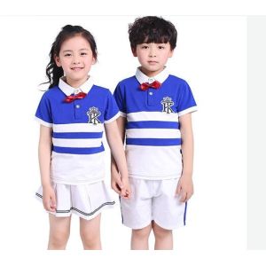 Summer Short Sleeve Teen School Uniform Comfortable Hit Color Shoulder Stitching
