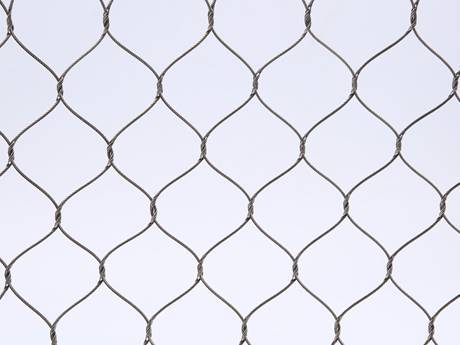 There is an interwoven monkey enclosure mesh.
