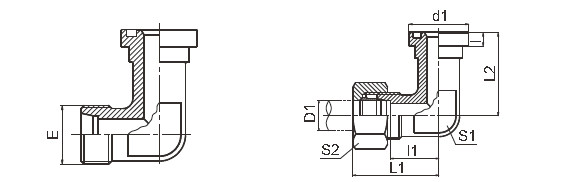 Quality H - Series SAE Flange Adapter  / Bite Type Threaded Elbow Fittings Iso 6162-2 wholesale