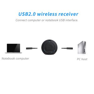 4 Pieces Wireless USB Conference Microphone Automatic Noise Reduction And Echo