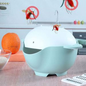 PP Sky Blue Multifunctional Vegetable Cutter With Drain Basket