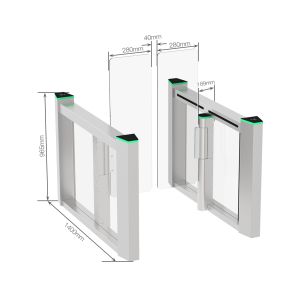 HCW Automatic Turnstile Gate with 30-40 Passages/Minute Throughput 10mm