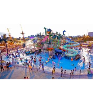 Medium Aqua Playground Water House , Commercial Water Park Equipment With Slide