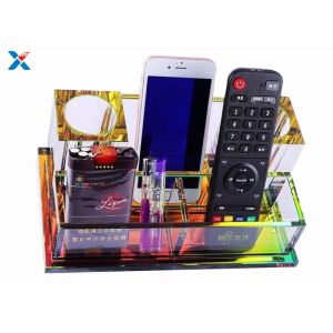 KTV Crystal Acrylic Microphone Stand , Smooth Surface Clear Plastic Display Box