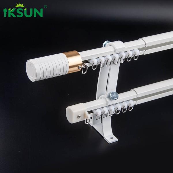Tension Retractable Double Extendable Curtain Pole Wall Mounting