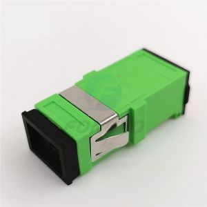 Black Auto Shutter SC/APC Adapter SC Simplex Green Shell Singlemode Fiber Optic
