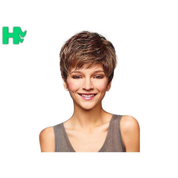 Quality Heat Resistant Synthetic Choppy Bangs Short Wigs For Women Health And Breathable wholesale