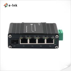 Industrial Ethernet Switch PoE+ 12-48VDC Input Power Booster 120W DIN Rail Mount