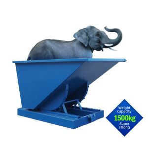 Outdoor Forklift Self Dumping Hopper Bin Steel Tipping Bin Customized Size Color