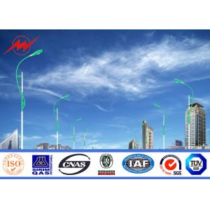 China Shockproof 7m Single Arm Solar Road Street Light Poles For Campus Lighting on sale