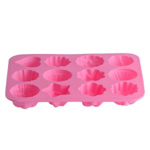 Reusable Nonstick Silicone Baking Molds With 12 Different Shape