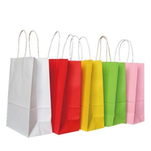 Recycled Twist Handle Campany Logo Printing Brown Kraft Paper Bag