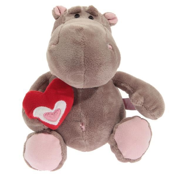 Quality Sitting Pose Hippo with red heart Plush Toys wholesale