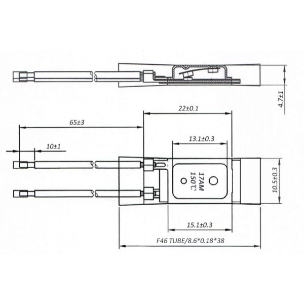 PTC 17AM AC250V Resettable Motor Overload Thermal Protector With Lead