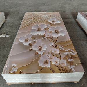 China High Gloss Plastic Material UV Board 3D Printing Decorative Board PVC Marble Sheet on sale