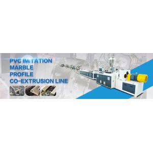 Cheap 75kw Pvc Marble Sheet Making Machine Profile Extrusion Line Skirting Wall Decking Profile for sale