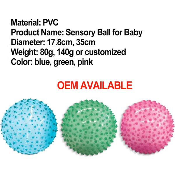 Unisex Large Value Spike Plastic Ball Customized LOGO Inflatable Sensory Ball for Babies