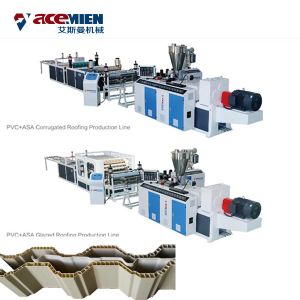 PVC Corrugated Roof Sheet Making Machine Hollow Wave Tile Roof Co - Extrusion