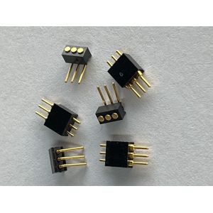 1.27mm 3pin Right Angle Dip Type Brass Spring Loaded Magnetic Pogo Pin Connector