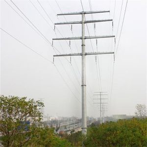 Galvanized 220KV Polygonal Electrical Power Pole With Anchor Bolt