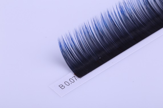 UV Colorful Colored Eyelash Extensions J B C D Curl 0.07mm Thickness Hand Made Type