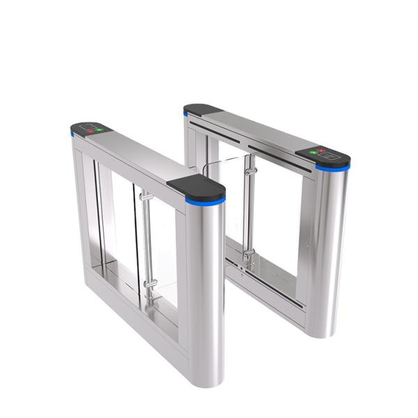 High Safety Glass Swing Turnstile Barrier Facial Recognition Fingerprint Access Control