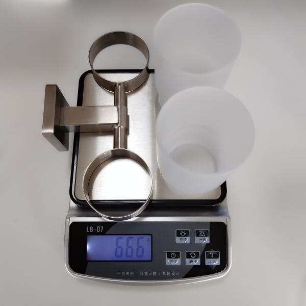 Polished Glass Tumbler Holder SUS304 Double Wall Mounted Toothbrush Holder