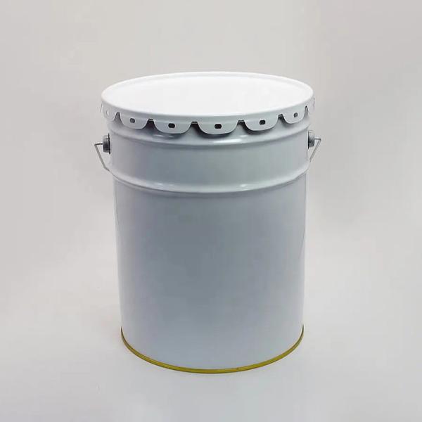 Quality Customized 15 Liter Tinplate Iron Cylindrical Metal Paint Bucket With Lid Offset Printing wholesale