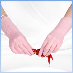 Soft Pink Synthetic Nitrile Garden Work Gloves 6mil 7mil 8mil