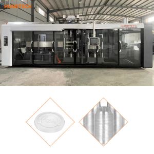 600mm Width Plastic Coffee Cup Lid Forming Machine Biodegradation Starch