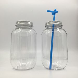 Leak Proof Milk Tea Bottles 120ml 250ml 350ml 500ml Clear Square Round Bottles