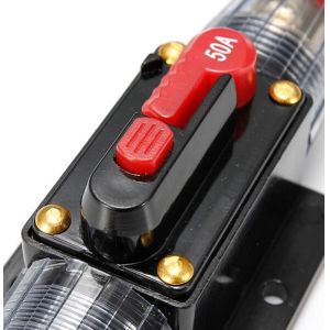 50A 50AMP Car Audio Circuit Breaker Inline Fuse Holder for 12V System Protection