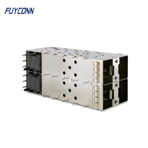 SFP+ 2x2 Press-Fit Connector 80pin Dual Port with Lightpipe