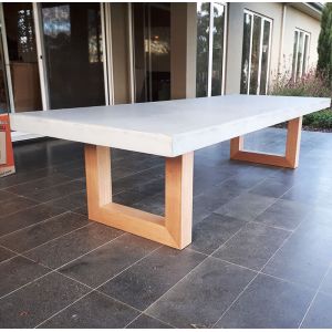 Customized Outdoor Concrete Furniture GRC Patio Garden Bench Table For Poolside