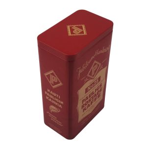 Bespoke Rectangular Empty Tin Coffee Box With Inner Lid Coffee Tin Cans