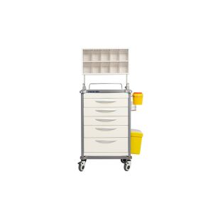 China Five Drawers Anesthesia Medical Trolleys With  Aluminum Columns on sale