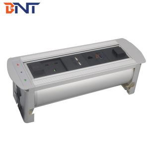 CE Rohs approved motorized revolving desk power socket with UK power and usb