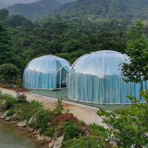 PC Transparent Dome House Clear Bubble Tents With Lighting System And UV