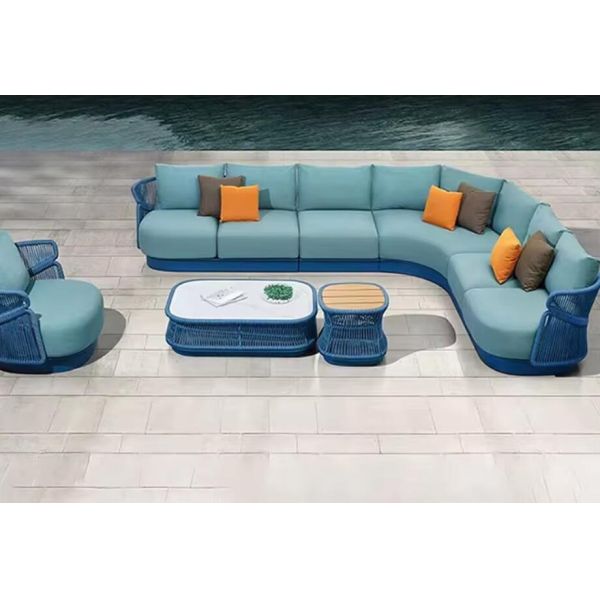 Quality Hot Sale Outdoor Sofa Set with Aluminum Frame and UV Resistant Rope Designed for Weather Resistance and Outdoor Comfort wholesale