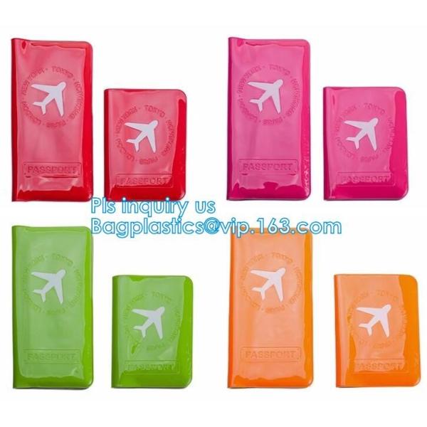 shinny promotion PVC Passport cover or Passport Case, PU and PVC grid card holder with zipper passport cover, Passport C