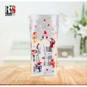 Customization Stand Up Pouch Cross Block Bottom Bags Cellophane Clear Treat Poly