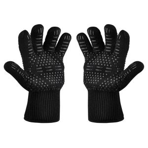 Printing Logo Heat Resistant BBQ Gloves , Insulated Cooking Gloves