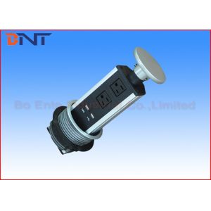 Vertical Pull Up Kitchen Worktop Electrical Sockets With 2 US Standard Power